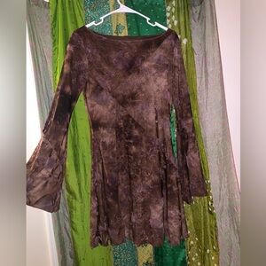 Disturbia Brown and Purple Long Sleeve Dress